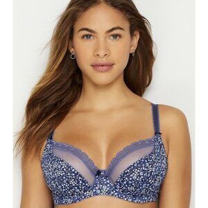 FREYA 32G Bra Jasmine Meadow Plunge Blue Underwire